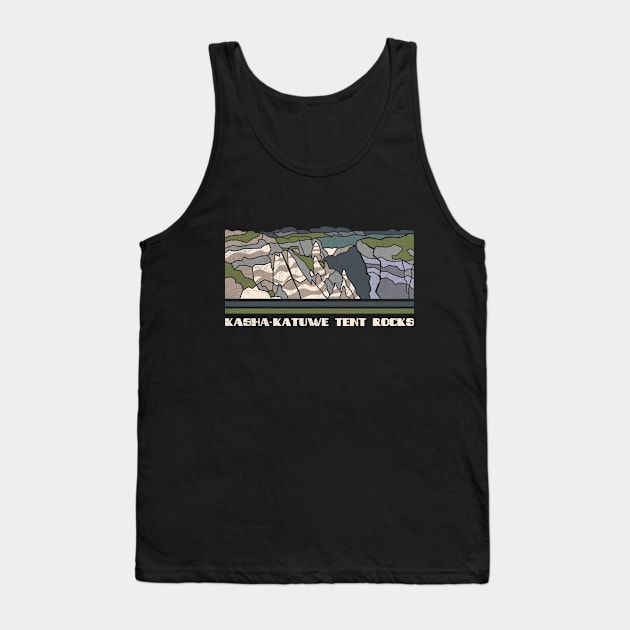 Kasha-Katuwe Tent Rocks National Monument Nature Lover Vintage Retro Skyline Hiking Outdoor Travel Adventure Tank Top by NickDezArts